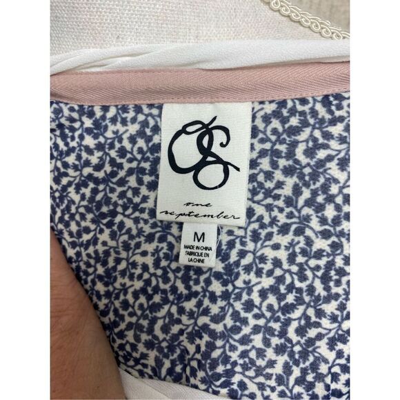 One September Women's Multicolor Pleated Brushstrokes Blouse Medium - Picture 3 of 5